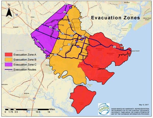 Hurricane Evacuation Zones Map